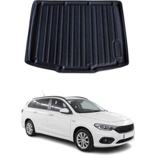 Omac Fiat Egea Station Wagon 2015+ Uyumlu Araca Özel Kauçuk Tpe Bagaj Havuzu Siyah Alt Kademe Için