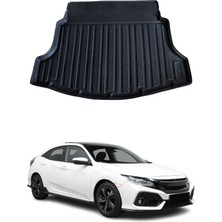 Omac Honda Civic HB 2017-2021 Uyumlu Araca Özel Kauçuk TPE Bagaj Havuzu Siyah