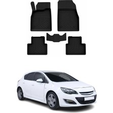 Omac Opel Astra J Hb 2010-2015 Uyumlu 4d Havuzlu Paspas Kauçuk Siyah 5 Parça