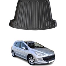 Omac Peugeot 308 Outdoor Stw 2008-2014 Arası Uyumlu Araca Özel Kauçuk Tpe Bagaj Havuzu Siyah