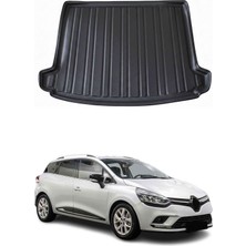 Omac Renault Clio 4 Sport Tourer 2013-2019 Uyumlu Araca Özel Tpe Bagaj Havuzu Siyah Yüksek Zeminli Için