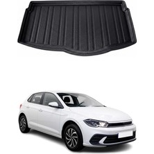 Omac Vw Polo Comfortline-Highline 2018+ Uyumlu Araca Özel Kauçuk Tpe Bagaj Havuzu Siyah Alt Kademe Için