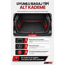 Omac Renault Clio 5 Stw 2021+ Uyumlu Araca Özel Kauçuk Tpe Bagaj Havuzu Siyah Alt Kademe Için