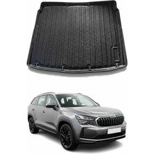 Omac Skoda Kodiaq 5k 2024+ Uyumlu Araca Özel Kauçuk Tpe Bagaj Havuzu Siyah Alt Kademe Için
