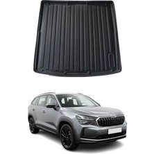 Omac Skoda Kodiaq 5k 2024+ Uyumlu Araca Özel Kauçuk Tpe Bagaj Havuzu Siyah Üst Kademe Için