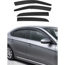 Omac Peugeot 301 Sedan 2012-2021 Uyumlu Araca Özel Sport Style Akrilik Cam Rüzgarlığı Koyu Duman 4 Parça