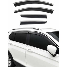 Omac Vw Tiguan 2016-2021 Arası Uyumlu Araca Özel Chrome Style Akrilik Cam Rüzgarlığı Koyu Duman 4 Parça