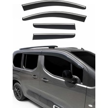 Omac Peugeot Rifter 2018+ Uyumlu Araca Özel Chrome Style Akrilik Cam Rüzgarlığı Koyu Duman 4 Parça