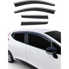 Omac Renault Clio 4 2012-2019 Uyumlu Araca Özel Chrome Style Akrilik Cam Rüzgarlığı Koyu Duman 4 Parça
