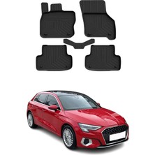 Omac Audi A3 (8y) 2020-2026 Uyumlu 4d Havuzlu Paspas Kauçuk Siyah 5 Parça