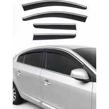 Omac Renault Fluence 2009-2016 Uyumlu Araca Özel Chrome Style Akrilik Cam Rüzgarlığı Koyu Duman 4 Parça