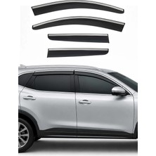 Omac Opel Combo 2019+ Uyumlu Araca Özel Chrome Style Akrilik Cam Rüzgarlığı Koyu Duman 4 Parça