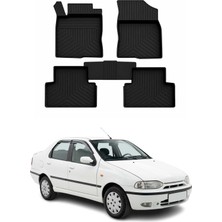 Omac Fiat Siena 1996-2002 Uyumlu 4d Havuzlu Paspas Kauçuk Siyah 5 Parça