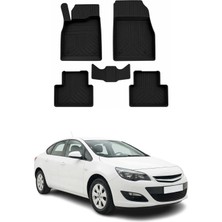 Omac Opel Astra J Sd 2010-2015 Uyumlu 4d Havuzlu Paspas Kauçuk Siyah 5 Parça
