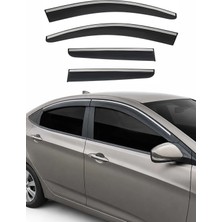 Omac Hyundai Accent Blue 2011-2018 Uyumlu Araca Özel Chrome Style Akrilik Cam Rüzgarlığı Koyu 4 Parça