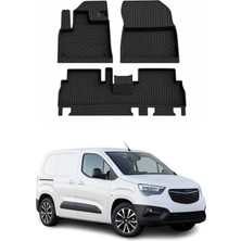 Omac Opel Combo E 2018-2022 Uyumlu 4d Havuzlu Paspas Kauçuk Siyah 3 Parça