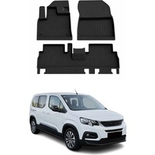 Omac Peugeot Rifter 2019-2026 Uyumlu 4d Havuzlu Paspas Kauçuk Siyah 3 Parça