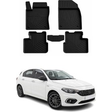Omac Fiat Egea Hb 2015-2026 Uyumlu 4d Havuzlu Paspas Kauçuk Siyah 5 Parça