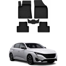 Omac Peugeot 308 - 2 Active 2018-2021 Uyumlu 4d Havuzlu Paspas Kauçuk Siyah 5 Parça