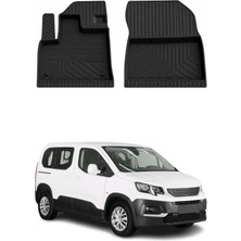 Omac Peugeot Rifter Van 2019-2026 Uyumlu 4d Ön Havuzlu Paspas Kauçuk Siyah 2 Parça
