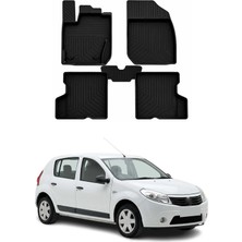 Omac Dacia Sandero 1 2007-2013 Uyumlu 4d Havuzlu Paspas Kauçuk Siyah 5 Parça