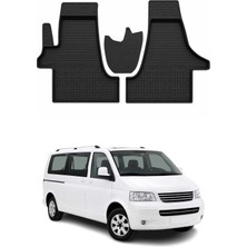 Omac Volkswagen Transporter T5 2003-2015 Uyumlu 4d Havuzlu Paspas Kauçuk Siyah 3 Parça