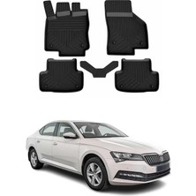 Omac Skoda Superb 3 2015-2024 Uyumlu 4d Havuzlu Paspas Kauçuk Siyah 5 Parça