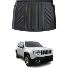 Omac Jeep Renegade 2014+ Uyumlu Araca Özel Kauçuk Tpe Bagaj Havuzu Siyah Üst Kademe Için