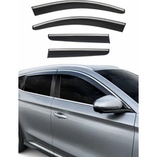 Omac Byd Seal U 2024+ Uyumlu Araca Özel Chrome Style Akrilik Cam Rüzgarlığı Koyu Duman 4 Parça
