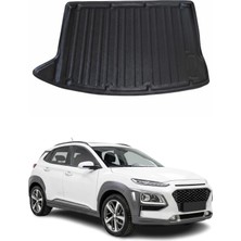 Omac Hyundai Kona 2018-2022 Uyumlu Araca Özel Tpe Bagaj Havuzu Siyah Ince Stepneli&sağ Kulak Kapalı Için