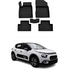 Omac Citroen C3 2021-2026 Uyumlu 4d Havuzlu Paspas Kauçuk Siyah 5 Parça