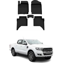 Omac Ford Ranger 3 2015-2022 Uyumlu 4d Havuzlu Paspas Kauçuk Siyah 5 Parça