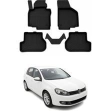 Omac Volkswagen Golf 6 2008-2013 Uyumlu 4d Havuzlu Paspas Kauçuk Siyah 5 Parça