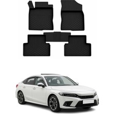 Omac Honda Civic 11 Sd 2021-2026 Uyumlu 4d Havuzlu Paspas Kauçuk Siyah 5 Parça