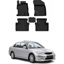 Omac Honda Civic 7 2001-2007 Uyumlu 4d Havuzlu Paspas Kauçuk Siyah 5 Parça