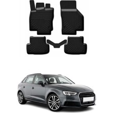Omac Audi A3 (8V) 2012-2020 Uyumlu 4d Havuzlu Paspas Kauçuk Siyah 5 Parça