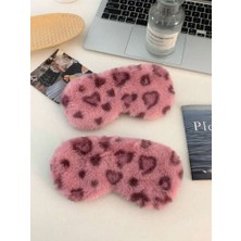 Balevien Pembe Leopar Desenli Peluş Göz Bandı