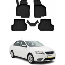Omac Seat Toledo 2012-2019 Uyumlu 4d Havuzlu Paspas Kauçuk Siyah 5 Parça