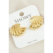 Balevien Vintage Istiridye Metal Küpe - Gold