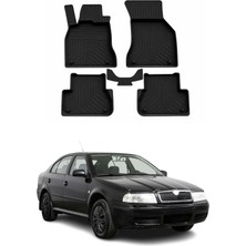 Omac Skoda Octavia 1 1996-2004 Uyumlu 4d Havuzlu Paspas Kauçuk Siyah 5 Parça