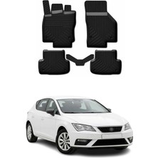 Omac Seat Leon 3 2013-2020 Uyumlu 4d Havuzlu Paspas Kauçuk Siyah 5 Parça