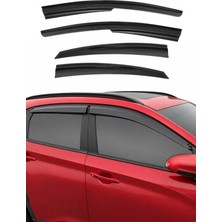 Omac Hyundai Kona 2018-2024 Arası Uyumlu Araca Özel Sport Style Akrilik Cam Rüzgarlığı Koyu Duman 4 Parça