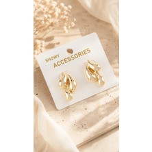Balevien Su Damlası Metal Küpe - Gold