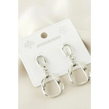 Balevien Duo Oval Zincir Küpe Silver