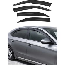 Omac Honda Civic 7.gen Sedan 2001-2006 Uyumlu Araca Özel Sport Style Akrilik Cam Rüzgarlığı Koyu 4 Parça