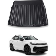 Omac Vw Tiguan 2024+ Uyumlu Araca Özel Kauçuk Tpe Bagaj Havuzu Siyah Alt Kademe Için