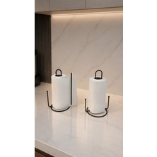 Edora Home 2’li Set Siyah Dik Kağıt Havluluk Misketli Dik Kağıt Havluluk Ayraçlı Mutfak Seti