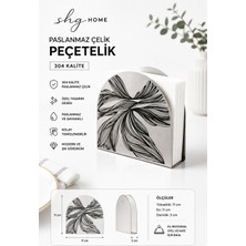 SHG HOME Siyah Renkli, Desenli Paslanmaz Çelik Peçetelik