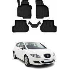 Omac Seat Leon 2 2006-2012 Uyumlu 4d Havuzlu Paspas Kauçuk Siyah 5 Parça