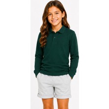 Mavimoure Unisex Pamuklu Düz Dokuma Polo Yaka Okul T-Shırt
